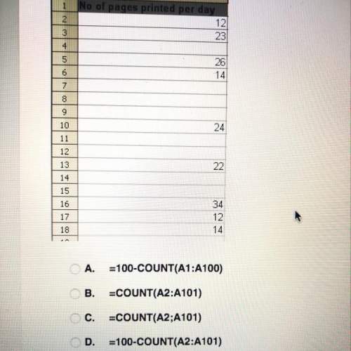 Atable contains a column that tabulates the number of pages printed per da. the blank cells denote d