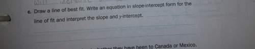 How do you make an equation in slope intercept form for the line of best fit?