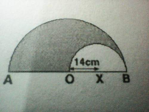 In a figure, ob is the radius of a big semicircle and xb is the radius of the small semicircle. give