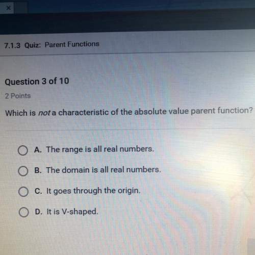 Which is not a characteristic of the absolute value parent function