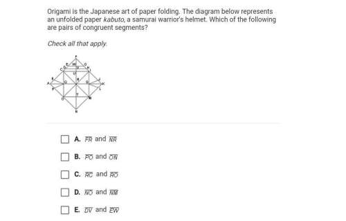 Origami is the japanese art of paper folding the diagram below represents an unfolded paper kabuto a