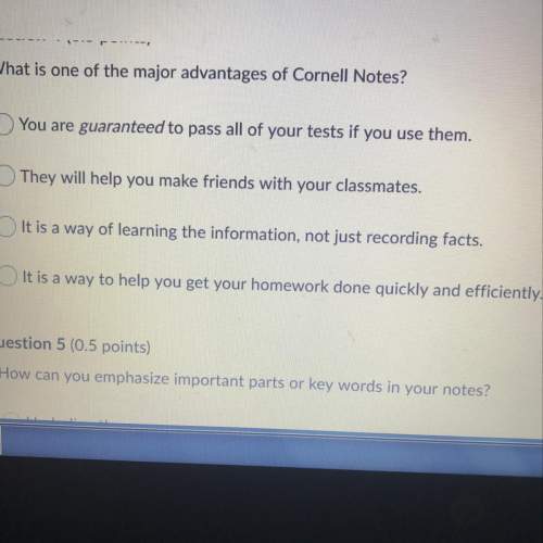 What is one of the major advantages of cornell notes?  you are guaranteed to pass all of your