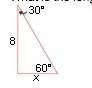 What is the length of side x in the triangle below?