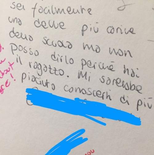 Hi! the italian foreign exchange student wrote in italian in everyone's yearbook cause we wouldn't