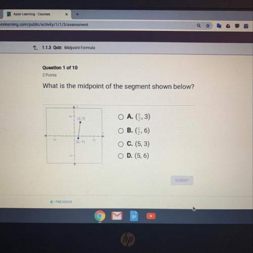 What is the midpoint of the segment shown below?