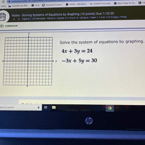 Solve the system of equations by graphing. 4x + 3y = 24 -3x + 5y = 30