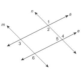 In the figure, a∥e , m∥n , and m∠3 = 112°.  what is the m∠1 ?  enter your answer in the