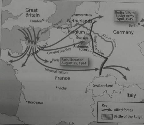 The map below shows western europe from june 1944 to may 1945.based on the map, what conclusio