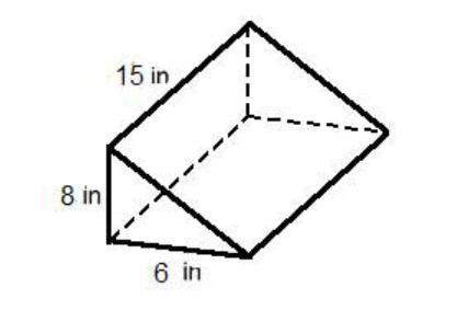 1. find the surface area of the right triangular prism below. a. 264 in2 b.