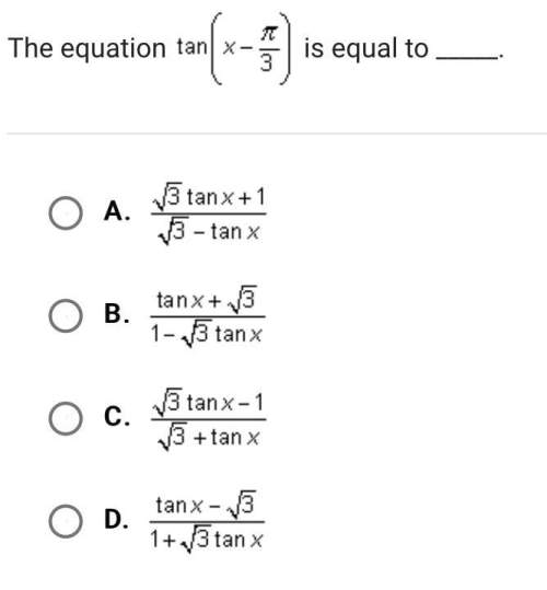 The equation tan(x- pi/3) is equal to