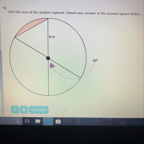 Find the area of the shaded segment. round your answer than your square meter.  answer options