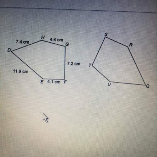 Pentagon defgh is congruent to pentagon qrstu what is the length of  qu