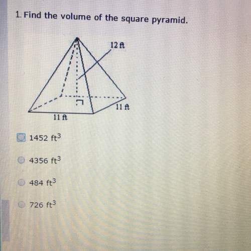 Find the volume of the square pyramid.  a:  1452 ft^3 b:  4356 f