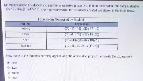 How many of the students correctly applied only the associative property to rewrite the expression&lt;