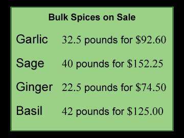Harper is buying bulk spices for her restaurant.she is shopping for the best deal.