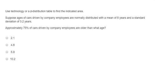 Use technology or a z-distribution table to find the indicated area. suppose ages of car