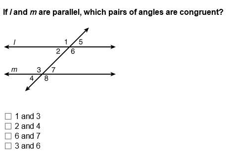 Me! i have a test coming up ; -;  if l and m are parallel, which pairs of angles are co