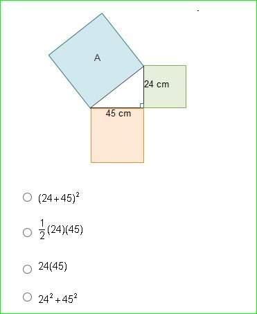 Which expression is equivalent to the area of square a, in square centimeters?