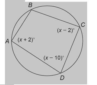 2. quadrilateral abcd is inscribed in a circle. find the measure of each of the angles of the quadri