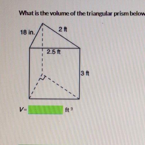 What is the volume of the triangular prism below