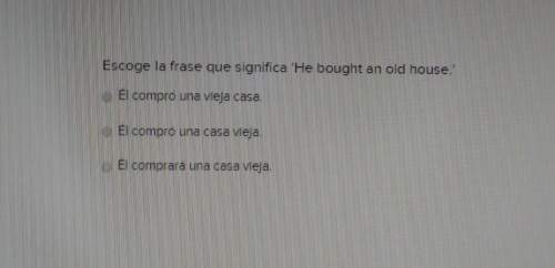 Assignment - prueba 1 san juan y sus alrededoresescoge la frase que significa "he bought an ol