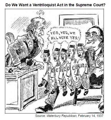 "one reason president franklin d. roosevelt proposed the plan shown in the cartoon was that the supr