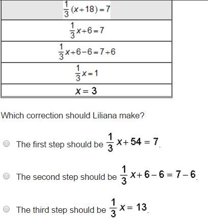 Liliana solved the equation below. when she tried to verify her answer, she realized she made an err