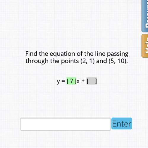 Find the equation of the line passing through the points (2,1) and (5,10)
