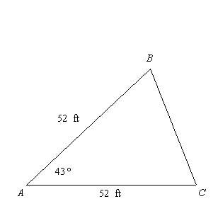 Find the area of the triangle. round your answer to the nearest tenth. a. 1,352 ft2