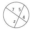 In the figure, what is the value of z?  a: 2.9 b: 5.6 c: 6 d: 8.75