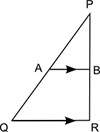 The figure shows triangle pqr and line segment ab, which is parallel to qr:  part a: is