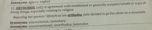 Can some one give me a sentence for orthodox that doesn't have to do with religion, it says one here