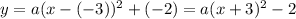y=a(x-(-3))^2+(-2)=a(x+3)^2-2