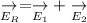 \underset{E_{R}}{\rightarrow} = \underset{E_{1}}{\rightarrow} + \underset{E_{2}}{\rightarrow}