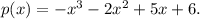 p(x)=-x^3-2x^2+5x+6.