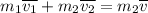 m_1\overline{v_1}+m_2\overline{v_2}= m_2\overline{v}