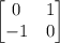 \begin{bmatrix}0 & 1 \\ -1 & 0\end{bmatrix}