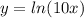 y=ln(10x)