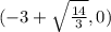 (-3+\sqrt{\frac{14}{3}},0)