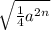 \sqrt{\frac{1}{4} a^{2n}}