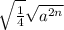 \sqrt{\frac{1}{4}} \sqrt{a^{2n}}