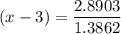 (x-3)=\dfrac{2.8903}{1.3862}