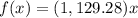 f(x)=(1,129.28) x