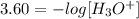 3.60=-log[H_3O^+]\\