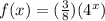 f(x)=(\frac{3}{8})(4^x)