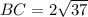 BC=2\sqrt{37}