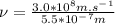 \nu =\frac{3.0*10^8m.s^-^1}{5.5*10^-^7m}
