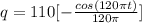 q = 110 [- \frac{cos(120\pi t)}{120\pi}]