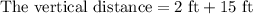 \text{The vertical distance}=2\text{ ft}+15\text{ ft}