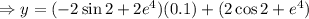 \Rightarrow y=(-2\sin 2 + 2e^{4})(0.1)+(2\cos 2 + e^{4})